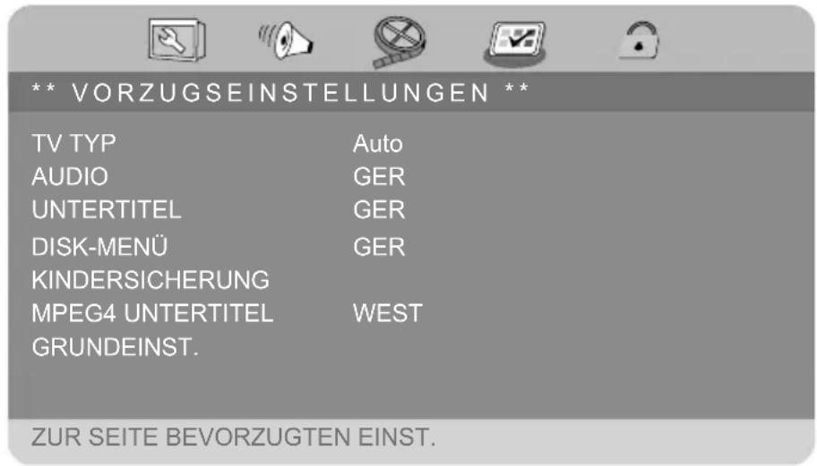 MEDION MD 84484 LIFE E72044 - VORZUGSEINSTELLUNGEN - 1