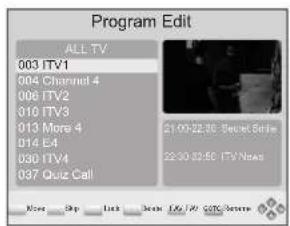 LENCO TFT726 - Edición de programas - 1