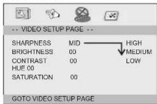 LENCO DVP9412 - Page de paramètres vidéo - 1