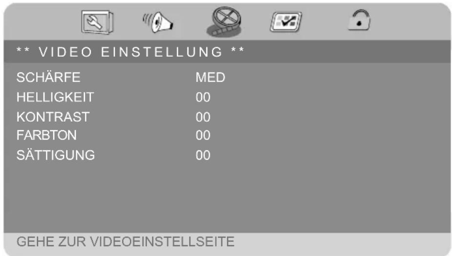 MEDION MD 84108 LIFE E72040 - VIDEO SETUP MENÜ - 1