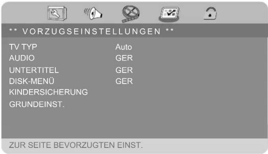 MEDION MD 84108 LIFE E72040 - VORZUGSEINSTELLUNGEN - 1