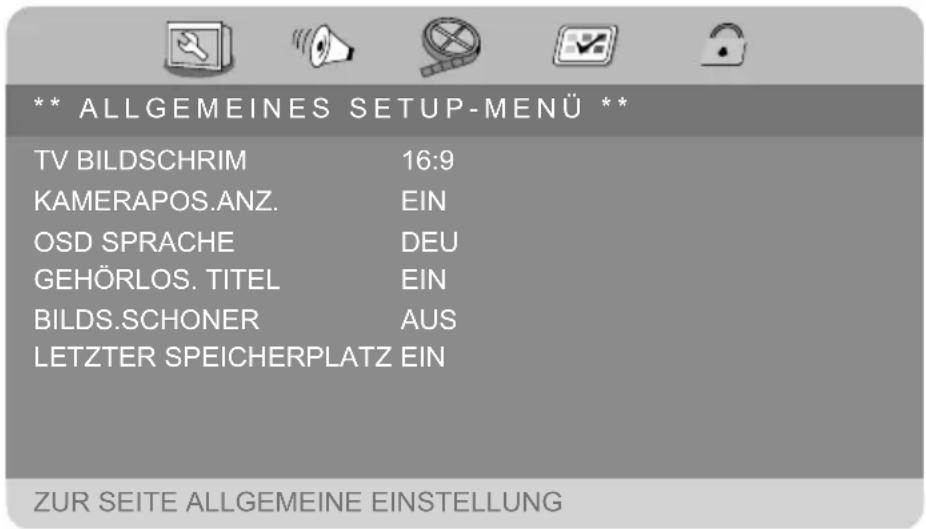 MEDION MD 84108 LIFE E72040 - ALLGEMEINES SETUP MENÜ - 1