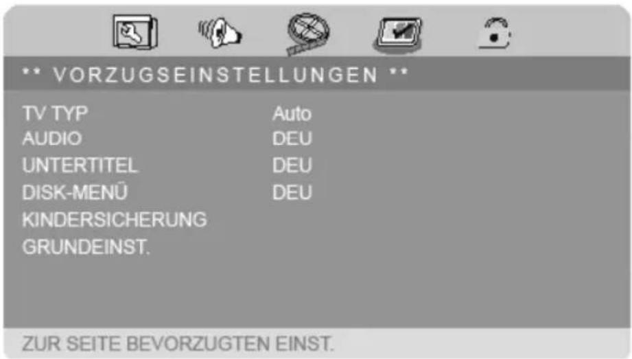 MEDION MD 84106 LIFE P72027 - VORZUGSEINSTELLUNGEN - 1