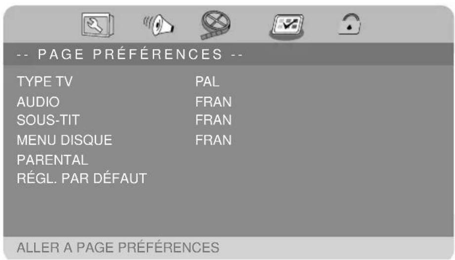 MEDION MD 84106 LIFE P72027 - PAGE PRÉFÉRENCES - 1