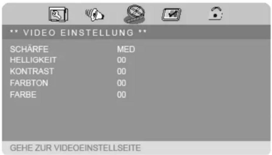 MEDION MD 84106 LIFE P72027 - VIDEO SETUP MENÜ - 1