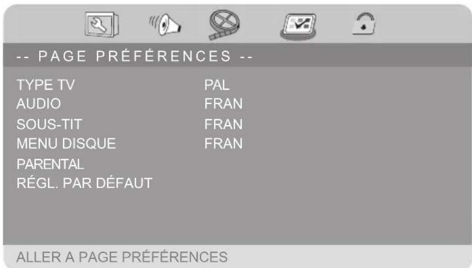 MEDION MD 83598 LIFE E72037 - PAGE PRÉFÉRENCES - 1