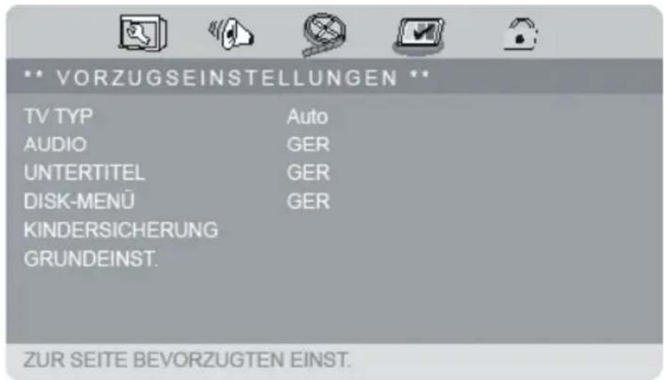 MEDION MD 83598 LIFE E72037 - VORZUGSEINSTELLUNGEN - 1
