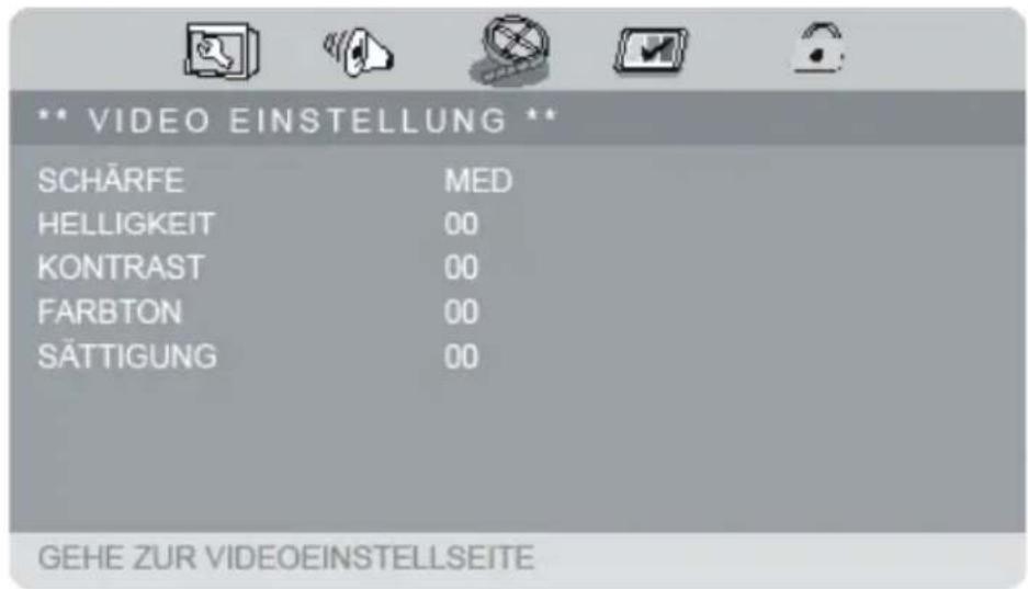 MEDION MD 83598 LIFE E72037 - VIDEO SETUP MENU - 1