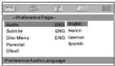 Difrnce PDVD7020 - Page de préférences - 1