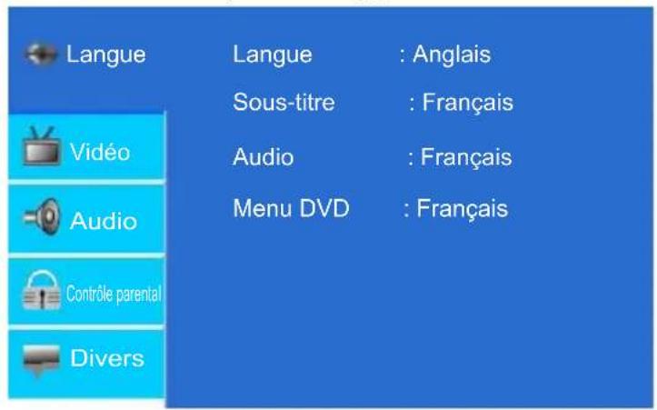 PROLINE DVDP763W - - Page de configuration de la langue - 1