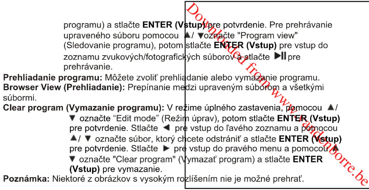 PROLINE DVDP763W - Režim úprav pre Audio CD / JPEG /USB - 1