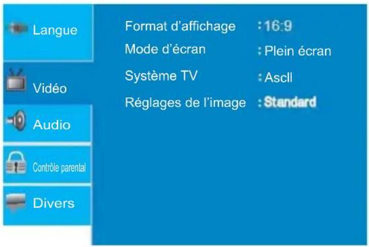 PROLINE DVDP763W - - Page de configuration video - 1
