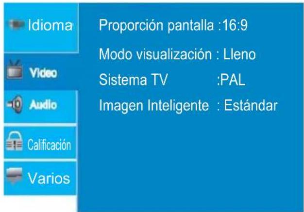 PROLINE DVDP763W - - Configuración Video - 1