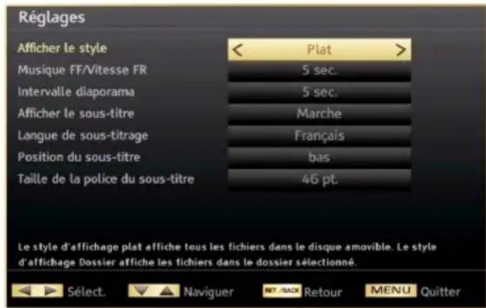 AKAI AL4008TBK - Menu Navigateur média - 2