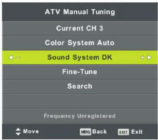 DENVER LED4066T2CS - Syntonisation manuelle ATV - 1