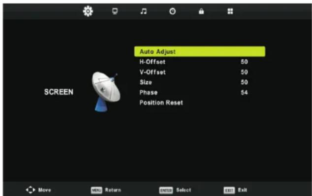 DENVER LED4066T2CS - Menu de l'écran (En mode PC uniquement) - 1