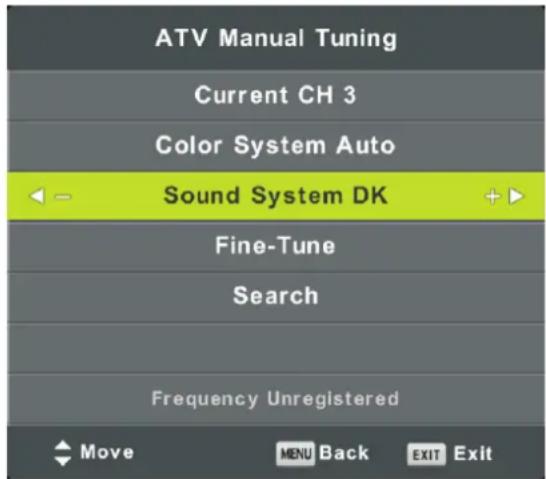 DENVER LED3266T2CS - Syntonisation manuelle ATV - 1