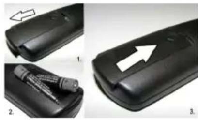 BRANDT B2420HD - Inserting the Batteries into the Remote - 1