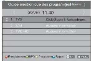 HAIER LE40M600SF - Menu EPG (guide électronique des programmes) - 1