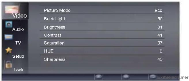 HAIER LE32F600C - Adjusting the Video Settings - 1