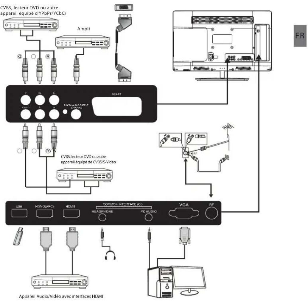 HAIER LE24M600CF - Connexion à votre TV Haier(22",24",28") - 1
