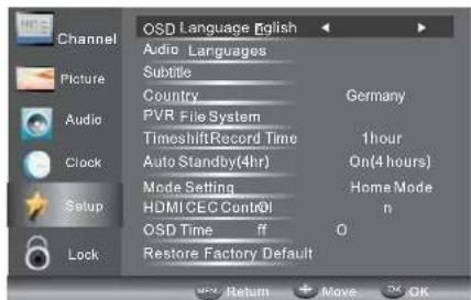 HAIER LE24M600CF - Setup MENU - 1