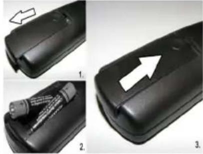 Axxion ALED2418 - Insertion des piles dans la télécommande - 1