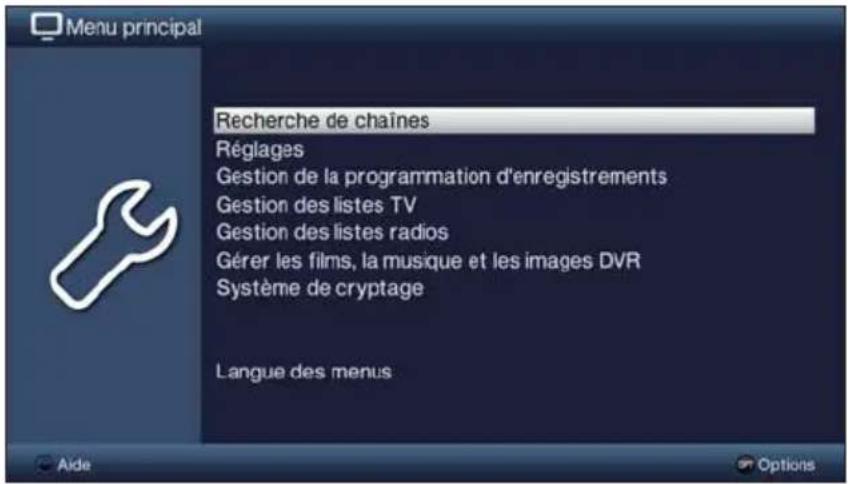 TECHNISAT TechniVision 32 HD - Consultation du menu principal et navigation dans les menus/ fonctions - 1