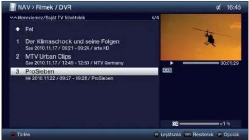 TECHNISAT TechniVision 26 HD - DVR-navigátor megnyitása / DVR-lejátszás indítása - 1