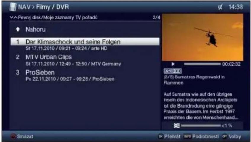 TECHNISAT TechniVision 26 HD - Spuštění navigátoru DVR / spouštění přehrávání DVR - 1