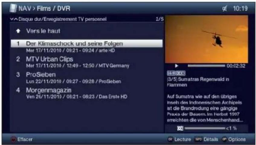 TECHNISAT TechniVision 26 HD - Consultation du navigateur DVR/ démarrage de la lecture DVR - 1