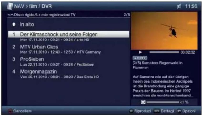 TECHNISAT TechniVision 26 HD - Accedere al navigatore DVR / avviare la riproduzione DVR - 1