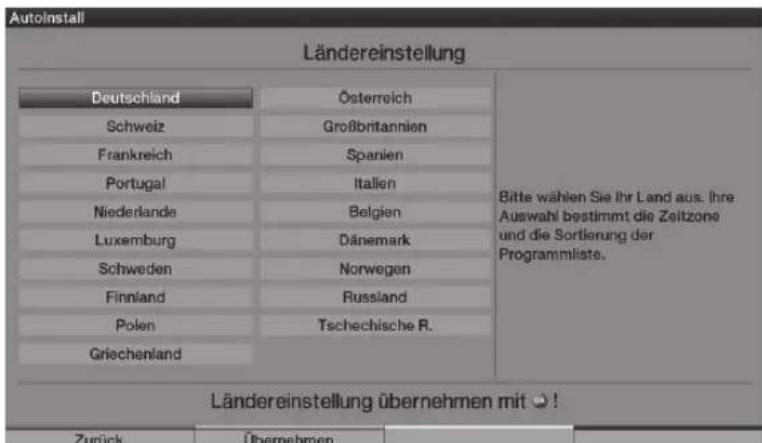 TECHNISAT HDTV 40 Plus - Impostazione del paese - 1