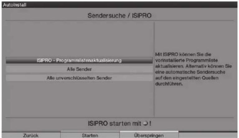 TECHNISAT HDTV 40 Plus - Station search run / ISIPRO (only for DVB-S via ASTRA 19.2° East) - 1