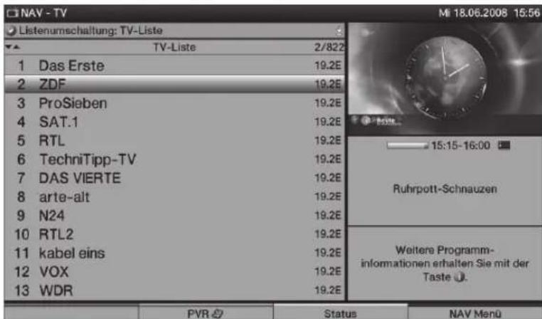 TECHNISAT HDTV 40 Plus - Pomociseznamu programu - 1