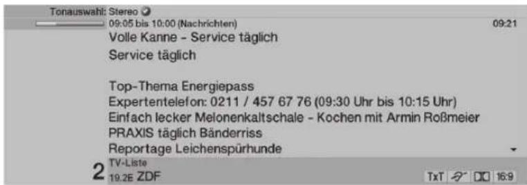 TECHNISAT HDTV 40 Plus - Displaying time and programme information/further programme information - 2