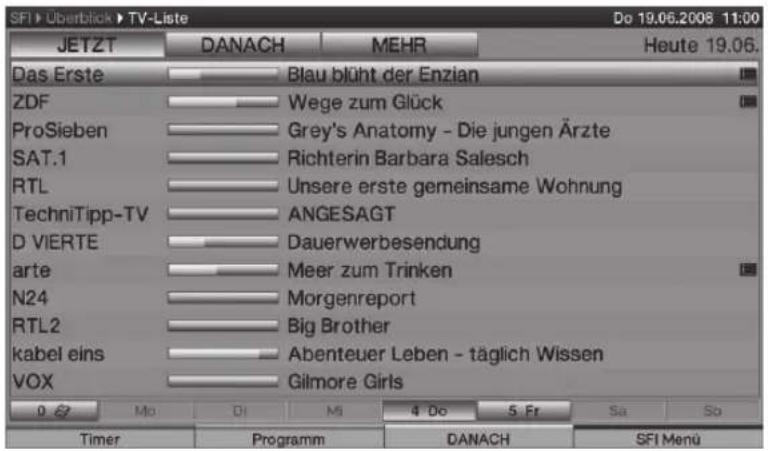 TECHNISAT HDTV 40 Plus - Acceder/Quitter le guide electronicque des chaines - 1