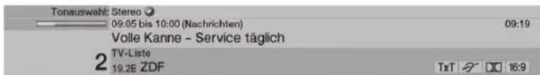 TECHNISAT HDTV 40 Plus - Wyswietlanie informaci o czasie i programie/dodatkowe informace o programie - 1