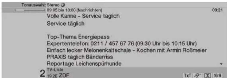 TECHNISAT HDTV 40 Plus - Visa tiden och programinformation/extra programinformation - 2