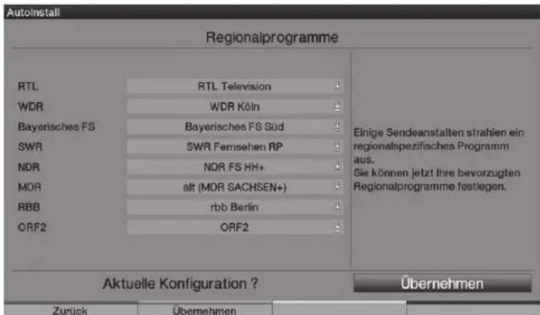TECHNISAT HDTV 40 Plus - Regionaleprogramma's - 1