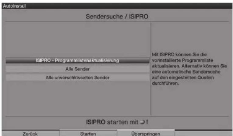 TECHNISAT HDTV 46 - Station search run (Поиск станций) ISIPRO (только для DVB-S с помощью ASTRA 19.2° East) - 1
