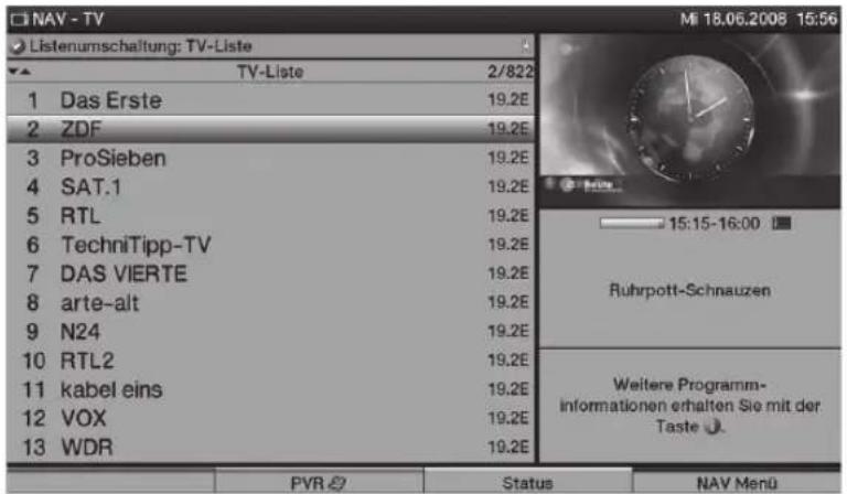 TECHNISAT HDTV 46 - Za pomocą listy programów - 1