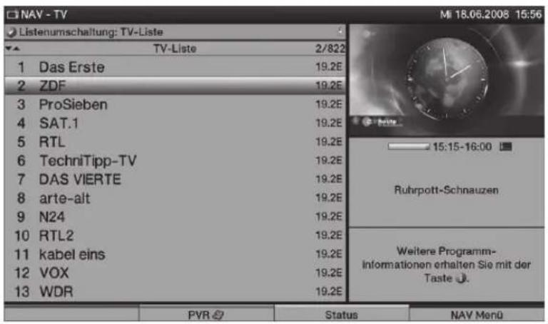 TECHNISAT HDTV 46 - Tramite l'elenco di programmi - 1