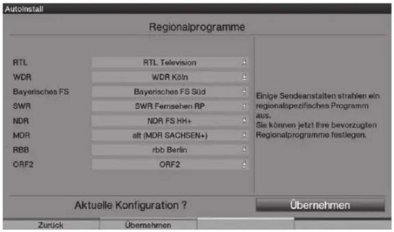 TECHNISAT HDTV 46 - Programas regionales - 1