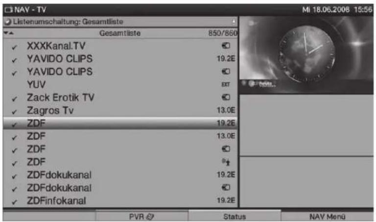 TECHNISAT HDTV 46 - Sélection de la liste - 1