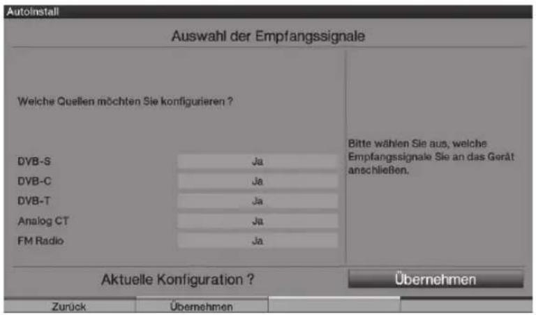 TECHNISAT HDTV 46 - Vastaanottosignaalien valinta - 1
