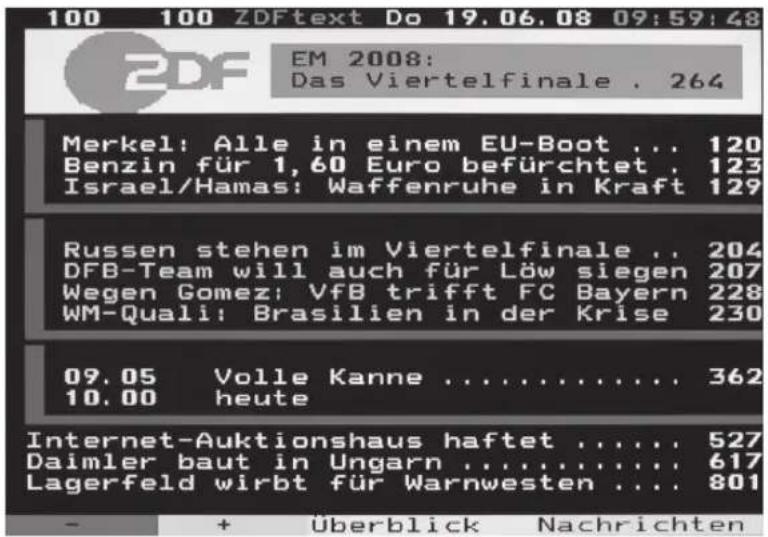 TECHNISAT HDTV 46 - Teletekst in/uitschakelen - 1