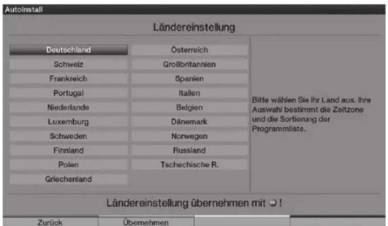 TECHNISAT HDTV 46 - Paramétrage du pays - 1