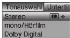 TECHNISAT HDTV 46 - Wybór innego języka/opcji dźwięku - 1