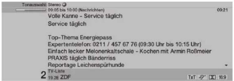 TECHNISAT HDTV 46 - Vis tids- og programinformation/yderligere programinformation - 1